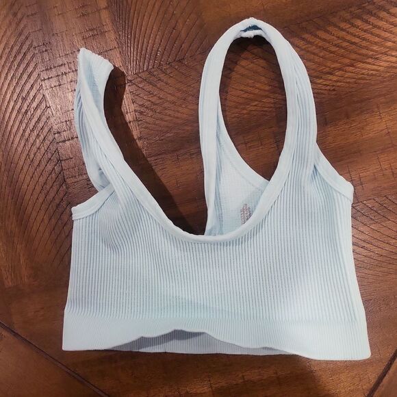 Happiness Runs Scoop Neck Bra Reflective Blue XS/S - Picture 3 of 5